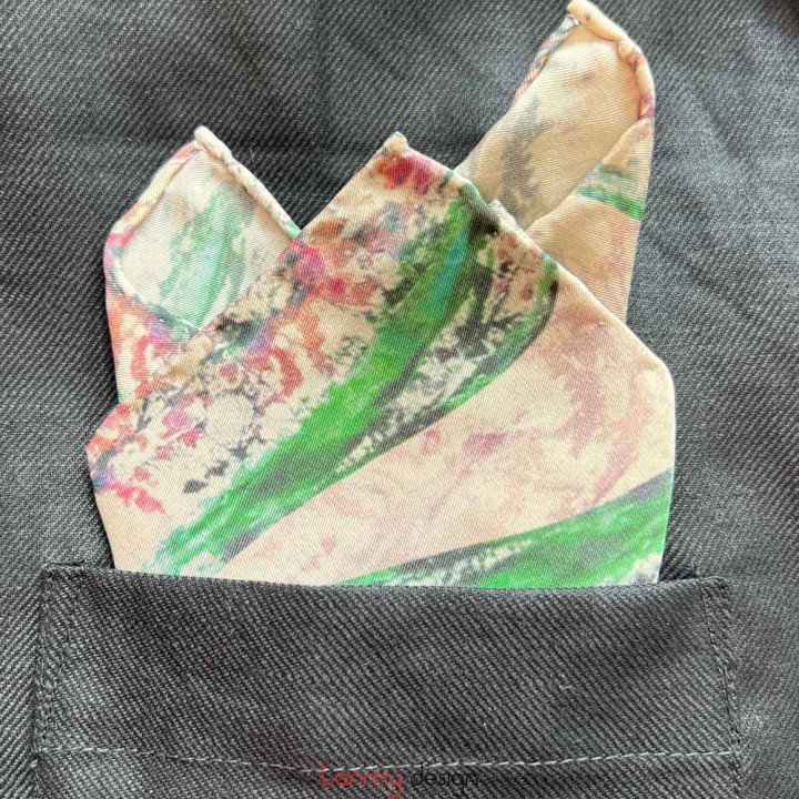 Khăn lụa vuông Lacquer Eggshell T2 hồng  27X27cm - M5
